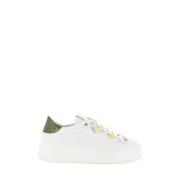 Pia Combi Wit/Groen Leren Sneakers Gio+ , White , Dames