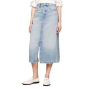 Midi Straight Rok in Ash Tommy Hilfiger , Blue , Dames