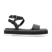 Flat Sandals AGL , Black , Dames