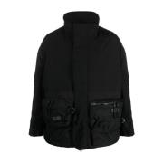 Zwarte Jas met Logo Patch Junya Watanabe , Black , Heren