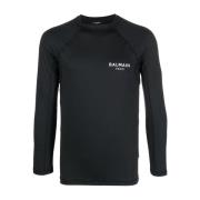 Long Sleeve Tops Balmain , Black , Heren