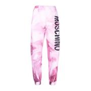 Roze Katoenen Sweatpants voor Vrouwen Moschino , Pink , Dames