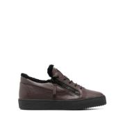 Elegante Bruine Gesloten Platte Sneakers Giuseppe Zanotti , Brown , He...