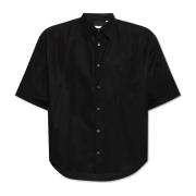Katoenen shirt met logo Ami Paris , Black , Heren