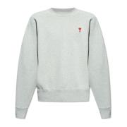 Sweatshirt met logo Ami Paris , Gray , Heren