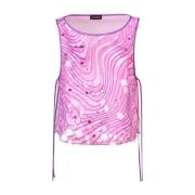 Fantasie Patroon Mode Shirt Emporio Armani , Pink , Dames