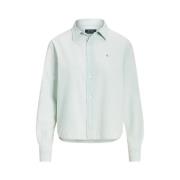 Lange Mouw Voorkant Shirt Polo Ralph Lauren , Blue , Dames