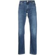 Blauwe Straight Jeans Casual Stijl Brioni , Blue , Heren