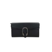 Zwarte Gehamerde Leren Schoudertas Gucci , Black , Dames