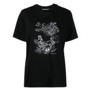 Zwarte Boxy Toile de Jouy T-Shirt Coperni , Black , Dames