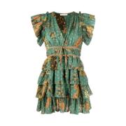 Groene Bloemen Ruche Jurk Ulla Johnson , Green , Dames