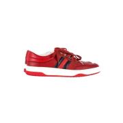 Pre-owned Leather sneakers Gucci Vintage , Red , Dames