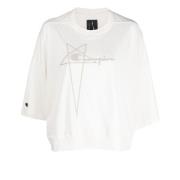 Cropped T-shirt Rick Owens , Beige , Dames