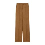 Wide Trousers Max Mara Studio , Brown , Dames