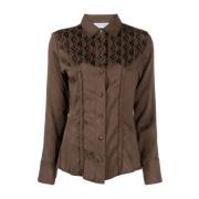 Long Sleeve Tops Marine Serre , Brown , Dames