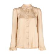 Long Sleeve Tops Twinset , Beige , Dames