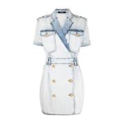 Short Dresses Balmain , Blue , Dames