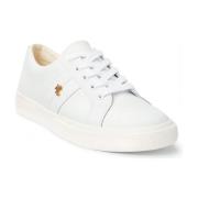 Witte Leren Sneakers voor Vrouwen Ralph Lauren , White , Dames
