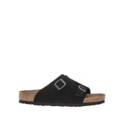 Zurich Suède Slippers Birkenstock , Black , Heren