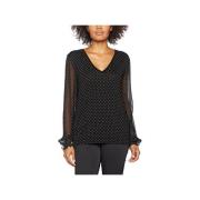 Polkadot longsleeve top Twinset , Black , Dames