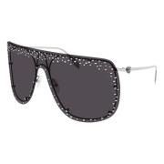 Silver/Black Sunglasses Am0313S Alexander McQueen , Black , Unisex