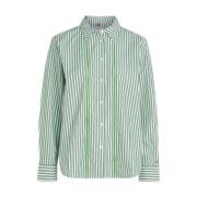 Gestreepte Poplin Overhemd Tommy Hilfiger , Green , Dames