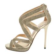 Pre-owned Leather sandals Jimmy Choo Pre-owned , Gray , Dames