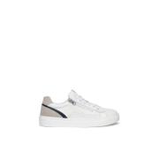 Witte leren en suède sneakers Nerogiardini , White , Heren