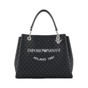 Stijlvolle Leren Portemonnee Emporio Armani , Black , Dames