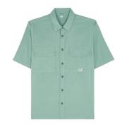 Klassieke Kraag Korte Mouw Shirt C.p. Company , Green , Heren
