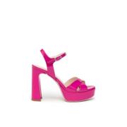 Fuchsia Patent Sandal Nerogiardini , Pink , Dames
