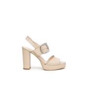 Linnen plateau sandaal Nerogiardini , Beige , Dames