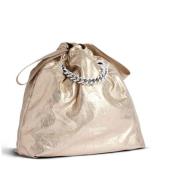 Beige Leren Metallic Finish Schoudertas Balenciaga , Beige , Dames