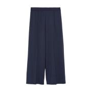 Stijlvolle Rostok Cropped Broeken voor Vrouwen Max Mara , Blue , Dames