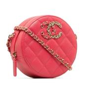 Pre-owned Leather shoulder-bags Chanel Vintage , Pink , Dames