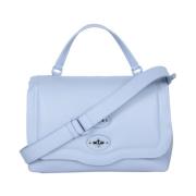 Leren Gewatteerde Top Handvat Tas Zanellato , Blue , Dames