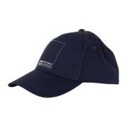 Blauwe klep hoed katoen gabardine Armani Exchange , Blue , Heren
