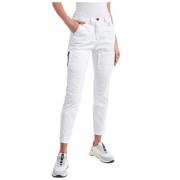 Cropped Trousers Aeronautica Militare , White , Dames