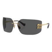 Wikkel Goud Zonnebril Donkergrijze Lens Miu Miu , Yellow , Dames