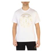 Katoenen Logo Print T-shirt Versace Jeans Couture , White , Heren