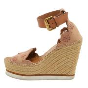 Pre-owned Leather sandals Chloé Pre-owned , Beige , Dames