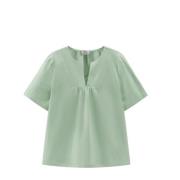 Lichtgewicht katoenen popeline blouse Woolrich , Green , Dames