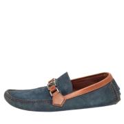 Pre-owned Leather flats Louis Vuitton Vintage , Blue , Heren