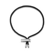 Men's Black String Bracelet with Adjustable Silver Lock Nialaya , Mult...