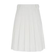 Witte Midi Plooien Rok Dunst , White , Dames