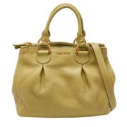 Pre-owned Leather totes Miu Miu Pre-owned , Green , Dames