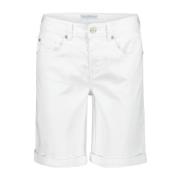 Pearl Relax Shorts Red Button , White , Dames