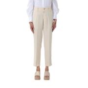 Cropped Trousers Pt01 , Beige , Dames