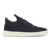 Blauwe Suède Sneakers Filling Pieces , Blue , Heren