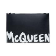 Handtas met logo Alexander McQueen , Black , Heren